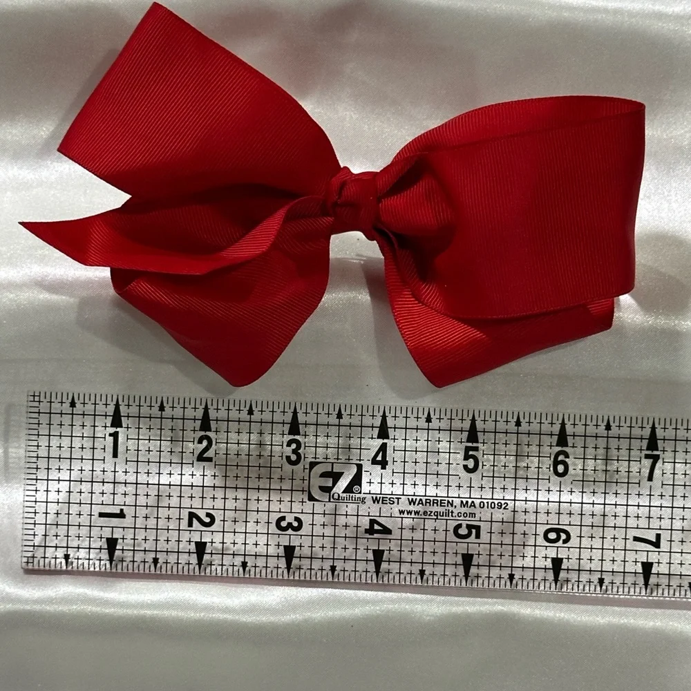 Red Grosgrain Hair Bow Clip - bundle 2 or more for shipping savings.